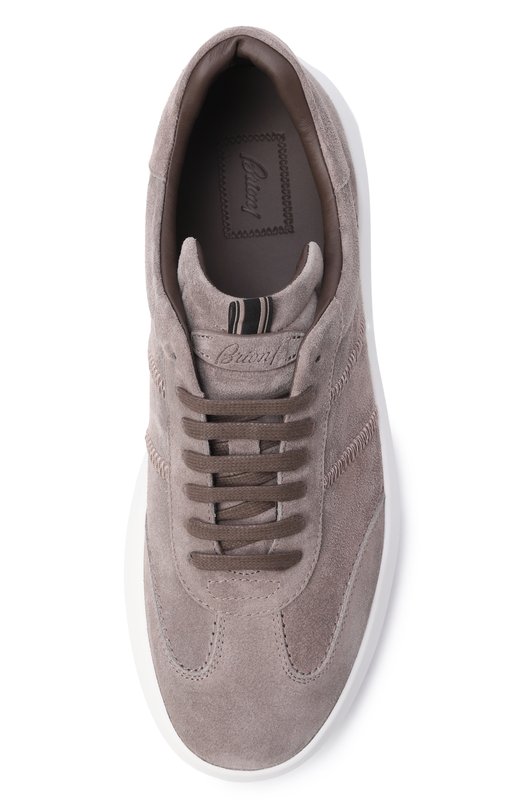 Замшевые кеды Olympia Brioni QHLW0L/09708 Бежевый  QHLW0L/09708 Фото 5