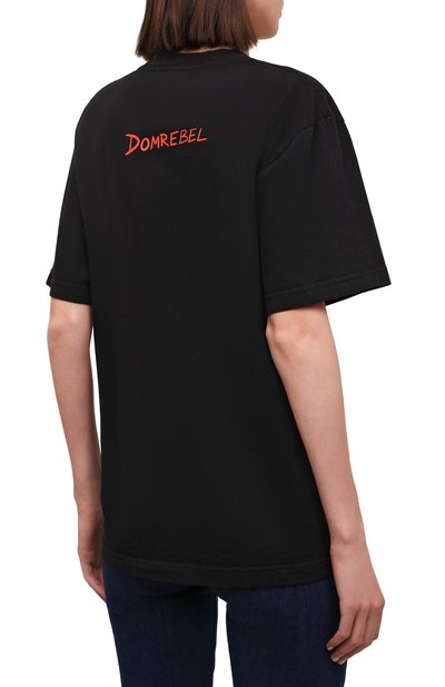 Хлопковая футболка DOMREBEL черного цвета по цене 14200 руб., арт. B00TY/0VER TEE/W, фото 4 Хлопковая футболка DOMREBEL, арт. B00TY/0VER TEE/W, фото 4