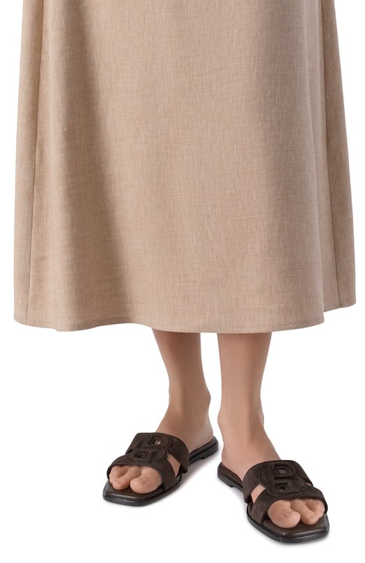 Замшевые шлепанцы Charlize BOSS 50563333 Коричневый  50563333 Фото 2