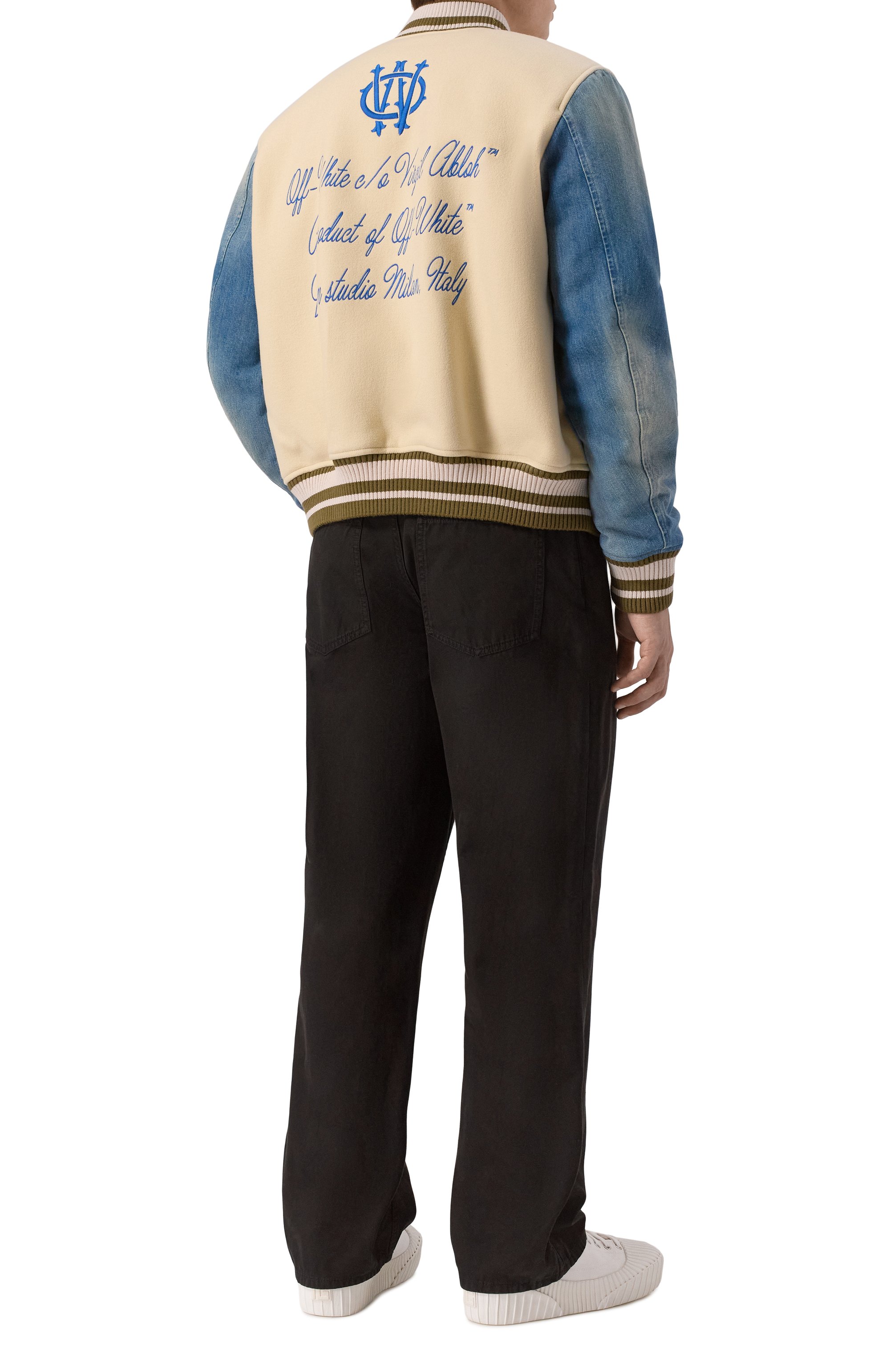 Комбинированный бомбер OFF-WHITE, арт. 0MEH053F25FAB004, фото 2