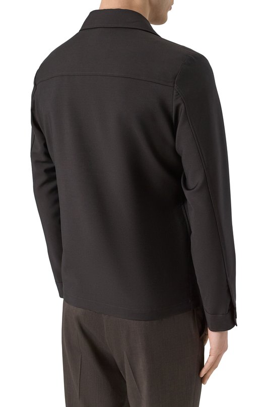 Шерстяная куртка-рубашка Corneliani 25LI22-2518187 Коричневый  25LI22-2518187 Фото 4