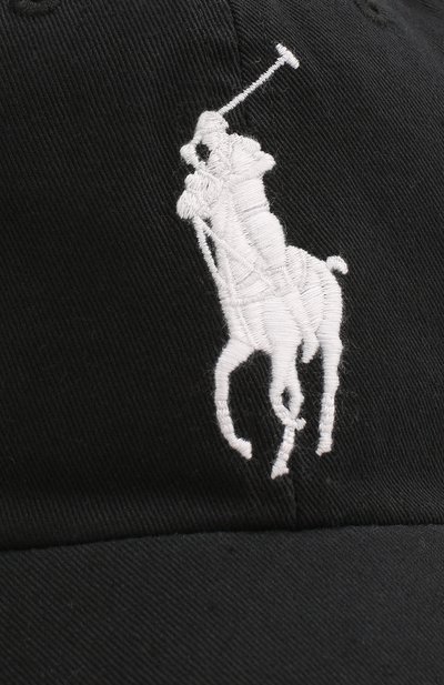 Хлопковая бейсболка POLO RALPH LAUREN черного цвета по цене 6845 руб., арт. 710673584, фото 3 Хлопковая бейсболка POLO RALPH LAUREN, арт. 710673584, фото 3