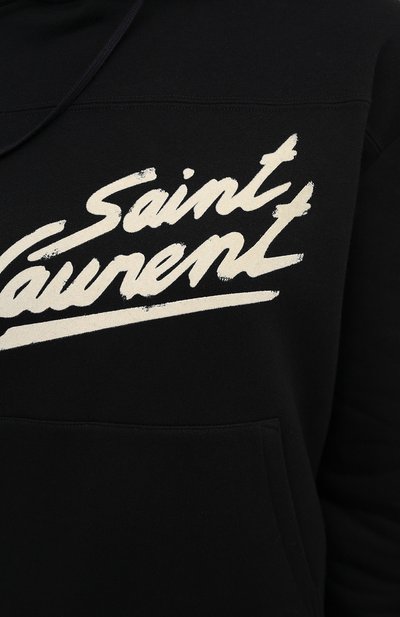 Хлопковое худи SAINT LAURENT черного цвета по цене 89600 руб., арт. 631826/YBVB2, фото 5 Хлопковое худи SAINT LAURENT, арт. 631826/YBVB2, фото 5