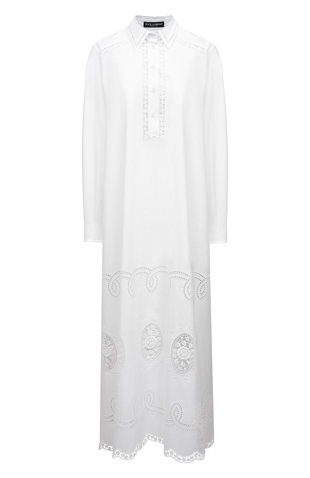 Хлопковое платье DOLCE & GABBANA белого цвета по цене 297000 руб., арт. F6ZE0Z/GDAFS, фото 1 Хлопковое платье DOLCE & GABBANA, арт. F6ZE0Z/GDAFS, фото 1
