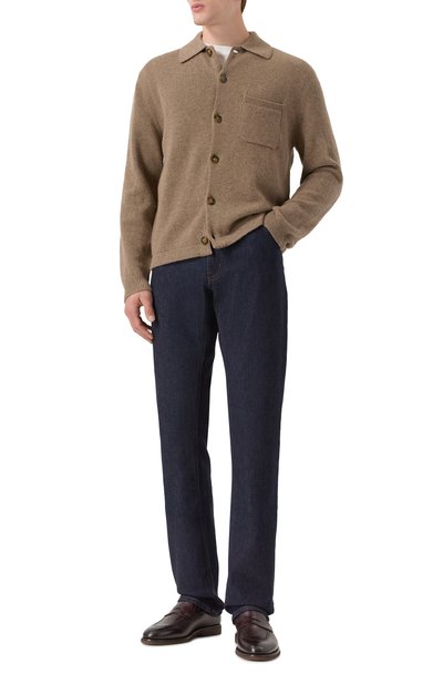 Кардиган из шерсти и кашемира CANALI бежевого цвета по цене 122500 руб., арт. C1142/MK02164, фото 2 Кардиган из шерсти и кашемира CANALI, арт. C1142/MK02164, фото 2