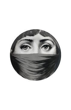 Декоратив�ная тарелка tema e variazioni n.91 FORNASETTI черно-белого цвета, арт. PTV091X | Фото 1 (Региональные ограничения белый список (Axapta Mercury): Не проставлено; Нос: Не проставлено; Интерьер Кросс-КТ: Настенный декор; Ограничения доставки: fragile-2)