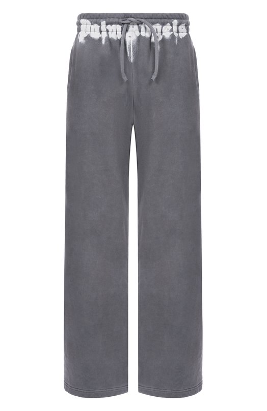 Хлопковые брюки Palm Angels PMCH028F25FLE001 Серый PMCH028F25FLE001