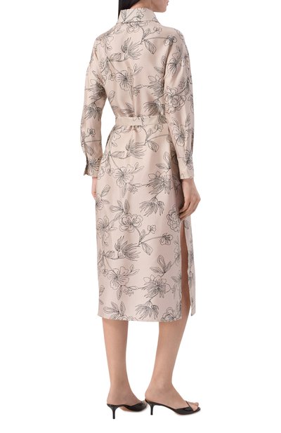 Шелковое платье LORENA ANTONIAZZI бежевого цвета по цене 114500 руб., арт. P2656AB17A/5214, фото 3 Шелковое платье LORENA ANTONIAZZI, арт. P2656AB17A/5214, фото 3