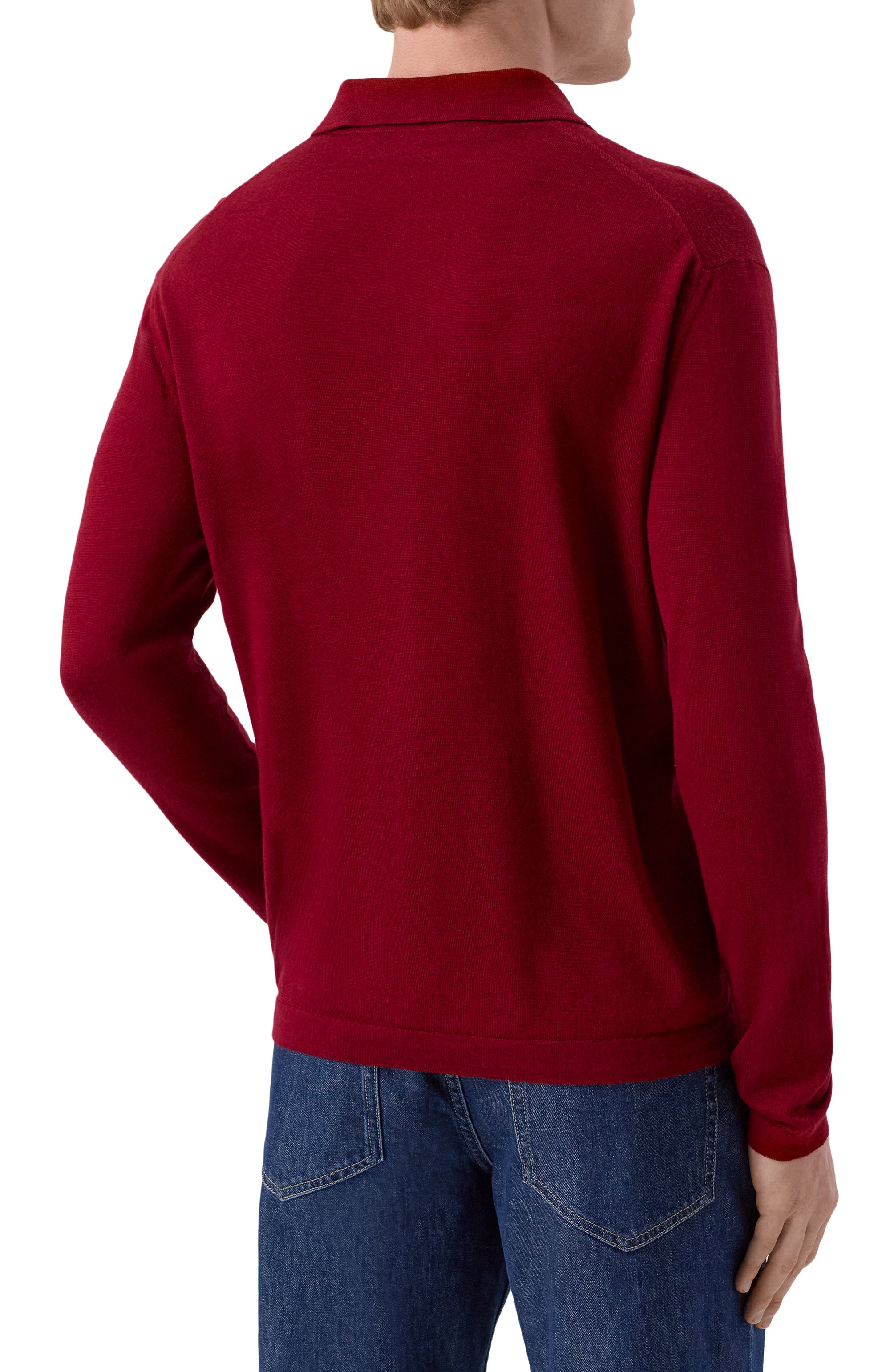 Поло из шерсти и шелка KITON, арт. UMM066706, фото 4