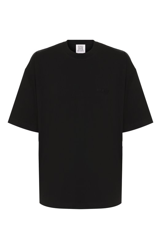 Хлопковая футболка VETEMENTS UH76TR100B/1000 LIGHT JERSEY Чёрный UH76TR100B/1000 LIGHT JERSEY