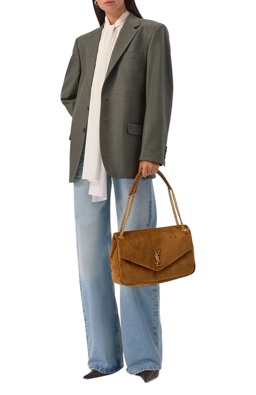 Сумка Calypso large Saint Laurent 777399/1U80W Коричневый  777399/1U80W Фото 7
