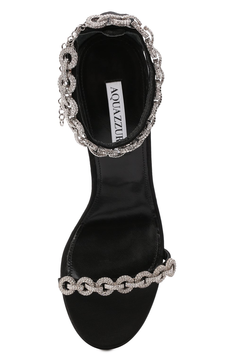 Текстильные босоножки love link 105 AQUAZZURA черного цвета по цене 121000 руб., арт. LLKHIGS0-GR0-000, фото 6 Текстильные босоножки love link 105 AQUAZZURA, арт. LLKHIGS0-GR0-000, фото 6