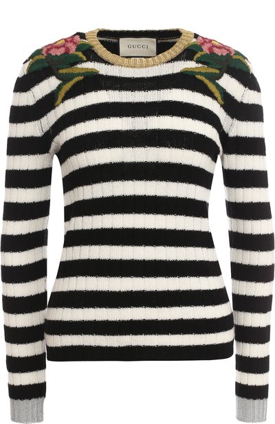Женский пуловер фактурной вязки из смеси шерсти и кашемира GUCCI, арт. 434158/X9D44