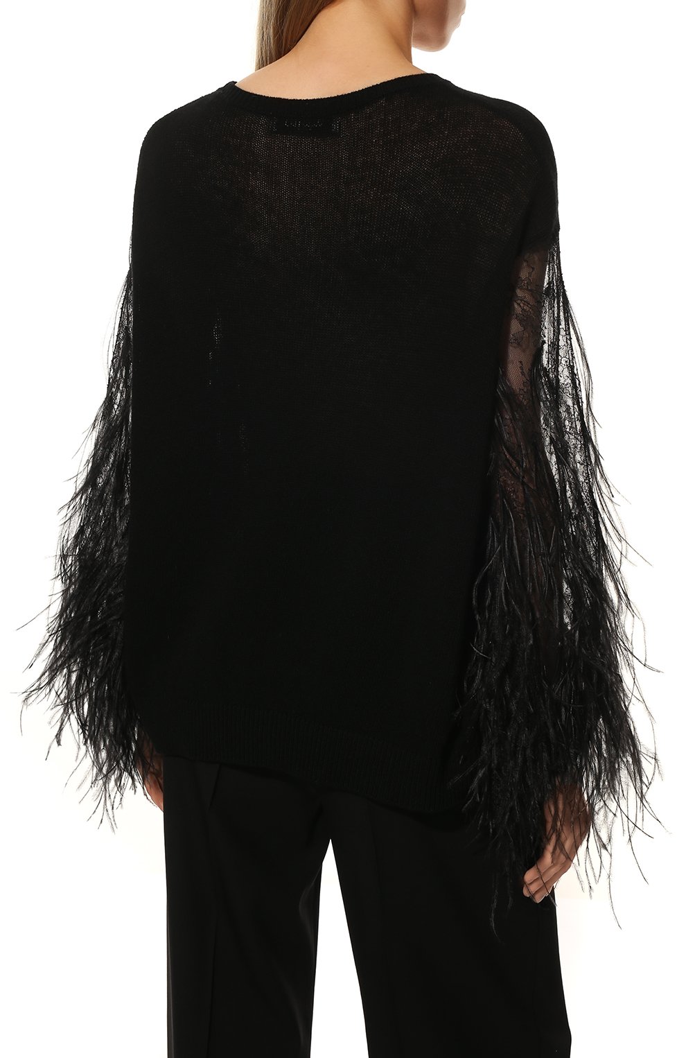 Пуловер с отделкой перьями VALENTINO, арт. TB3KCA8756M, фото 4