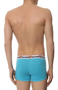 Мужские комплект из двух боксеров MOSCHINO голубого цвета, арт. 231V1/A1387/4402 | Фото 3 (Материал сплава: Проставлено; Нос: Не проставлено; Материал внешний: Хлопок; Кросс-КТ: бельё; Мужское Кросс-КТ: Трусы; Тематический товар: Teddy Bear; Трусы М: Боксеры)