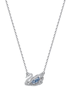 Женская кулон на цепочке dazzling swan SWAROVSKI голубого цвета, арт. 5533397 | Фото 3 (Региональные ограничения белый список (Axapta Mercury): Не проставлено; Нос: Не проставлено)