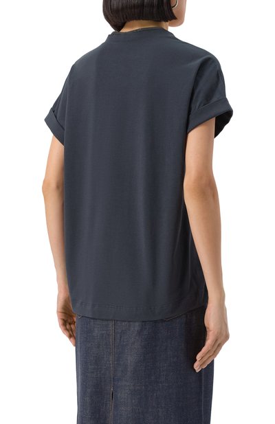 Хлопков�ая футболка BRUNELLO CUCINELLI, арт. MPT18BD222, фото 4