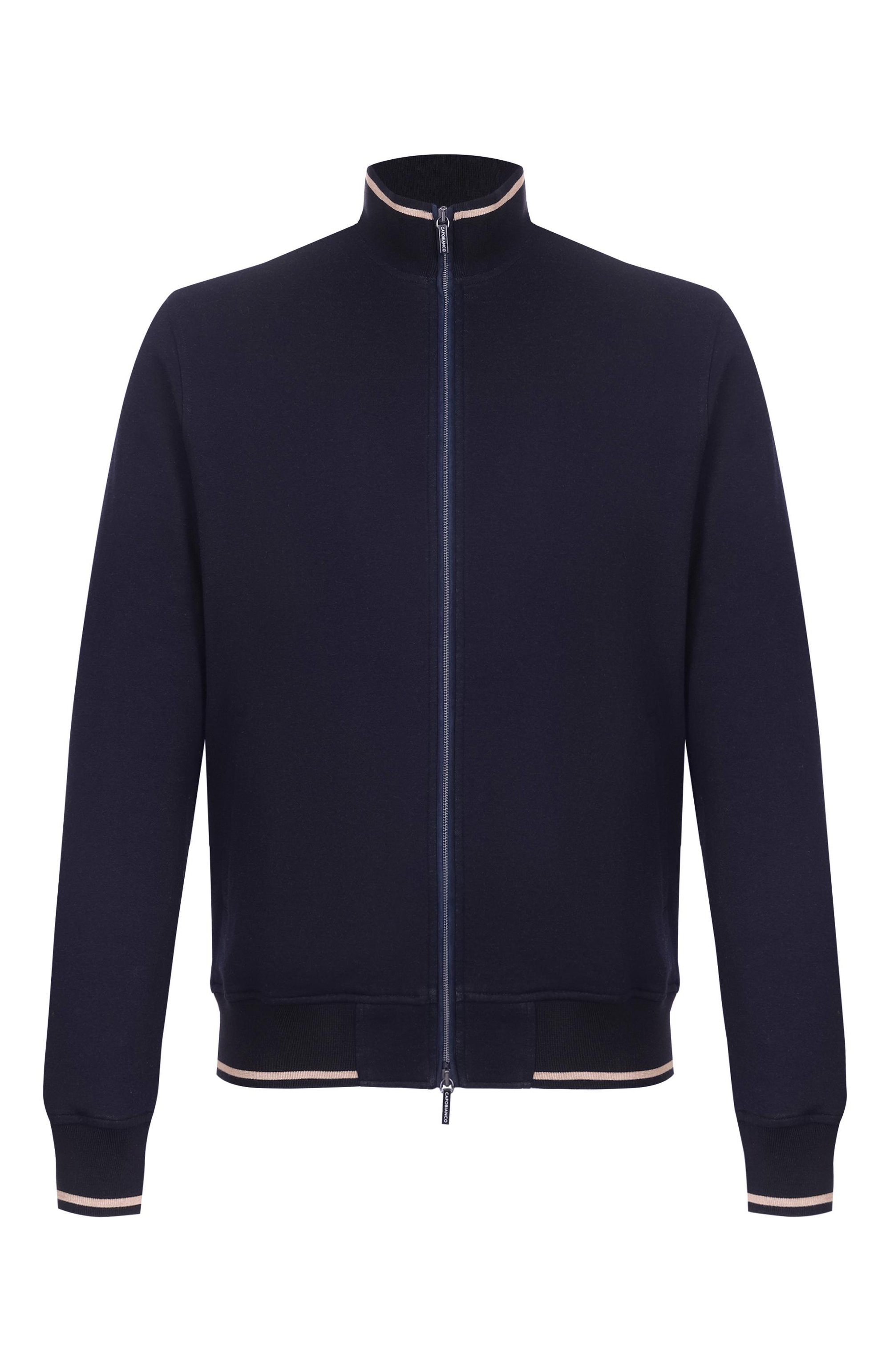 Хлопковая толстовка CAPOBIANCO темно-синего цвета по цене 93150 руб., арт. 20M461.TS00._001, фото 1 Хлопковая толстовка CAPOBIANCO, арт. 20M461.TS00._001, фото 1