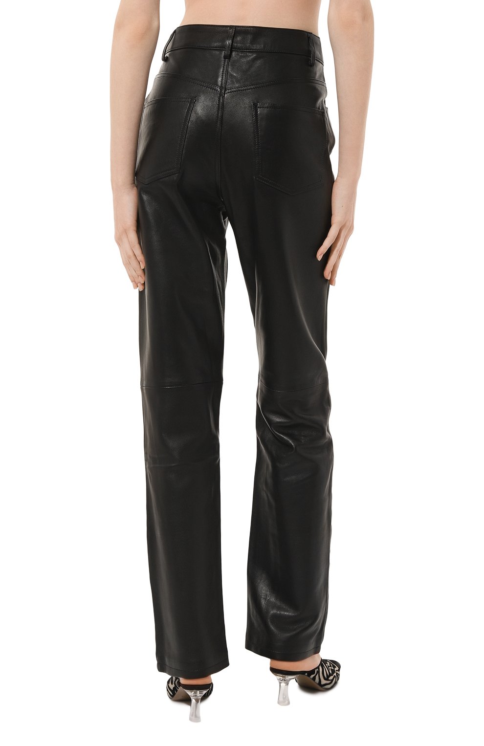 Кожаные брюки LESYANEBO черного цвета по цене 120000 руб., арт. SS23/LEATHERTR001, фото 4 Кожаные брюки LESYANEBO, арт. SS23/LEATHERTR001, фото 4