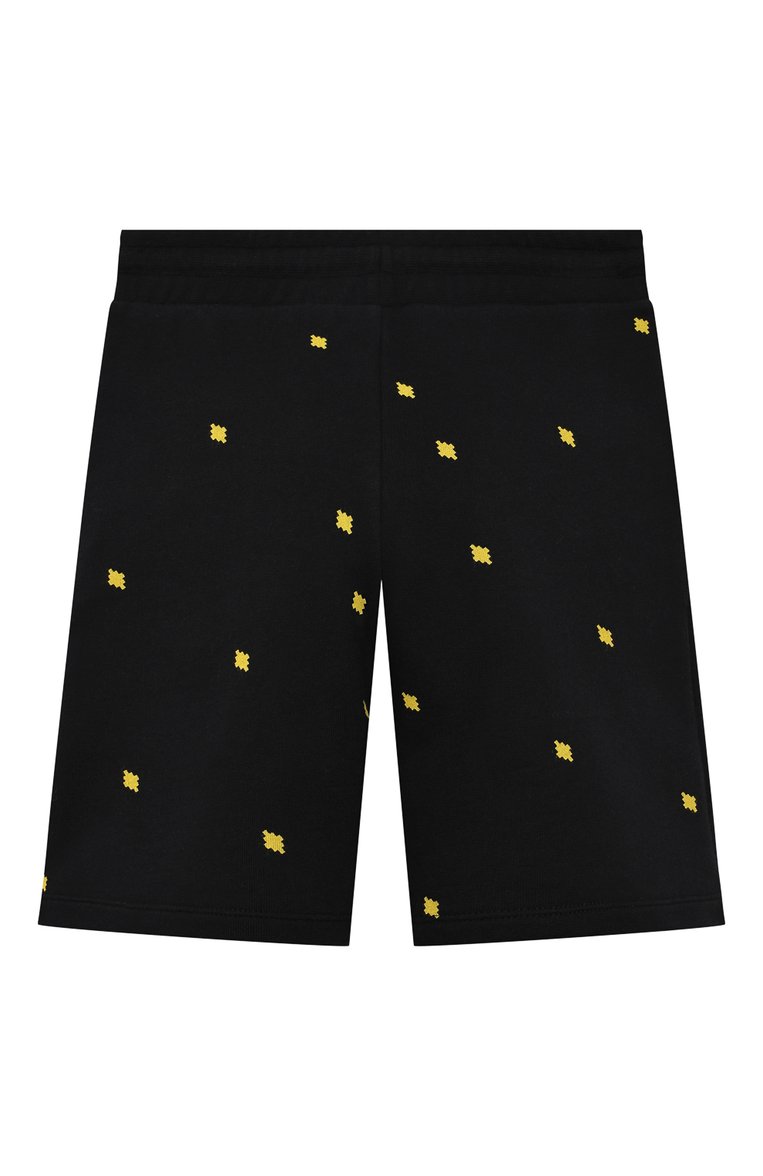 Детские хлопковые шорты MARCELO BURLON KIDS OF MILAN черного цвета, арт. 21E/B/MB/3208/0021/2-6Y | Фото 2 (Мальчики Кросс-КТ: Шорты-одежда; Материал внешний: Хлопок; Региональные ограничения белый список (Axapta Mercury): RU; Материал сплава: Проставлено; Нос: Не проставлено; Ростовка одежда: 6 лет | 116 см)