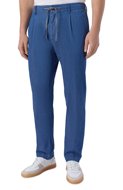 Хлопковые брюки Berwich SPIAGGIA 1P-GD/AL1717X Синий  SPIAGGIA 1P-GD/AL1717X Фото 3