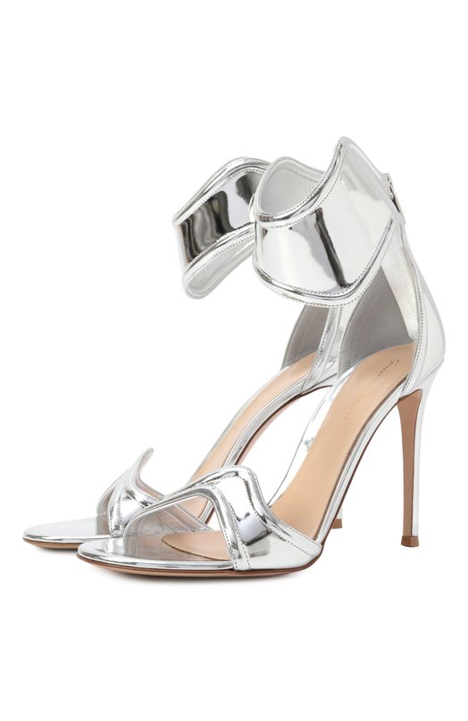 Кожаные босоножки Lucrezia 105 Gianvito Rossi G61705.15RIC.METARGE Серебряный G61705.15RIC.METARGE
