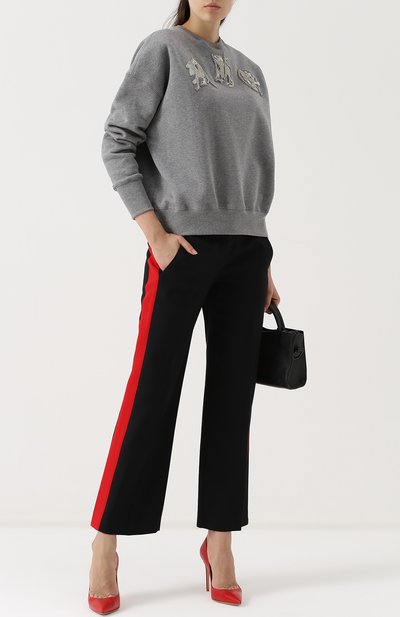Хлопковый свитшот с декоративной отделкой ALEXANDER MCQUEEN, арт. 485347/QJZ09, фото 2
