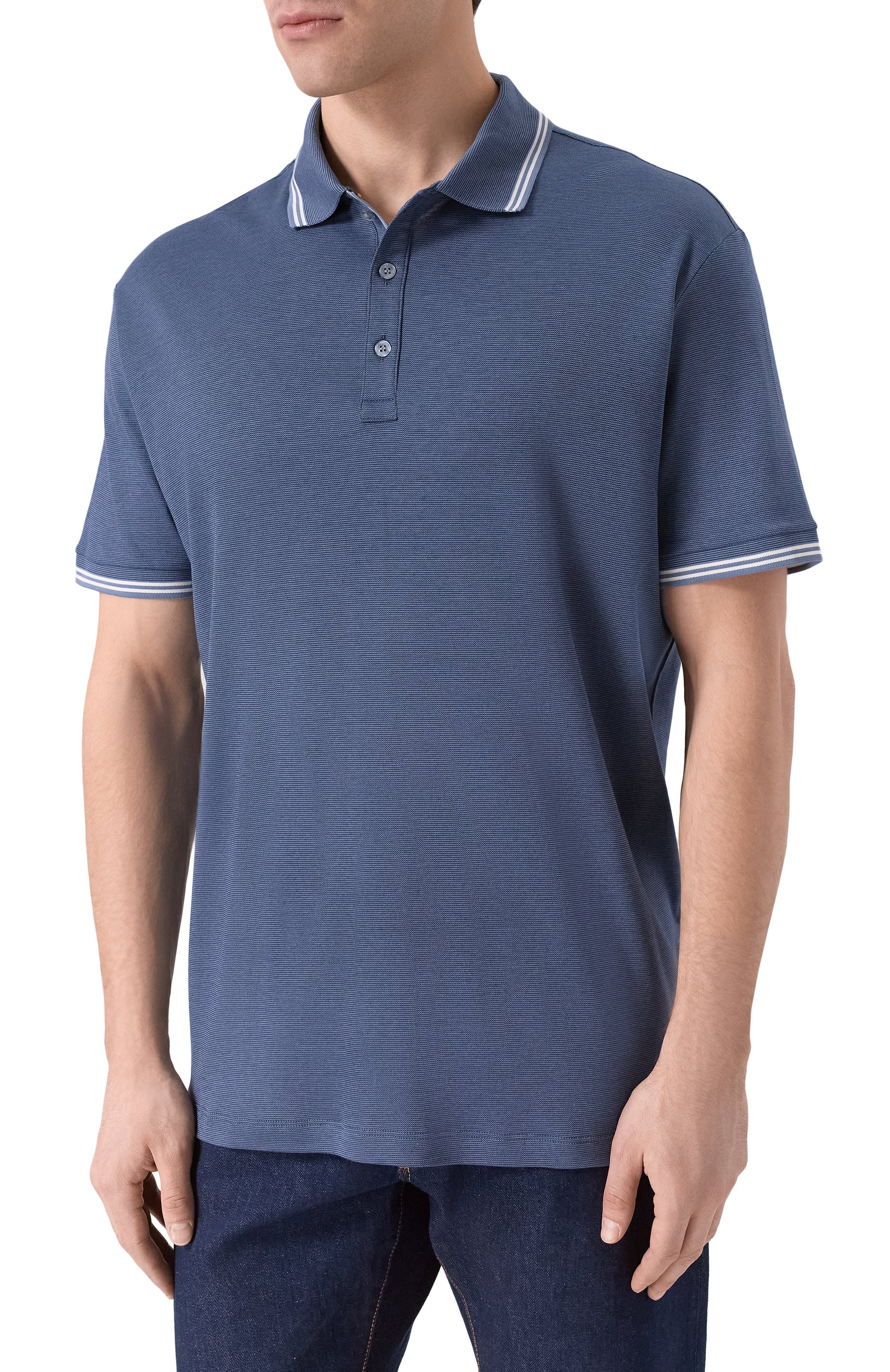 Поло из хлопка и лиоцелла PAUL&SHARK, арт. 26411256_001, фото 3