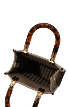 Женская сумка sunshine mini FENDI коричневого цвета, арт. 8BS051 ABVL | Фото 5 (Драгоценные камни: Проставлено; Ремень/цепочка: На ремешке; Материал сплава: Проставлено; Материал: Натуральная кожа; Размер: mini)