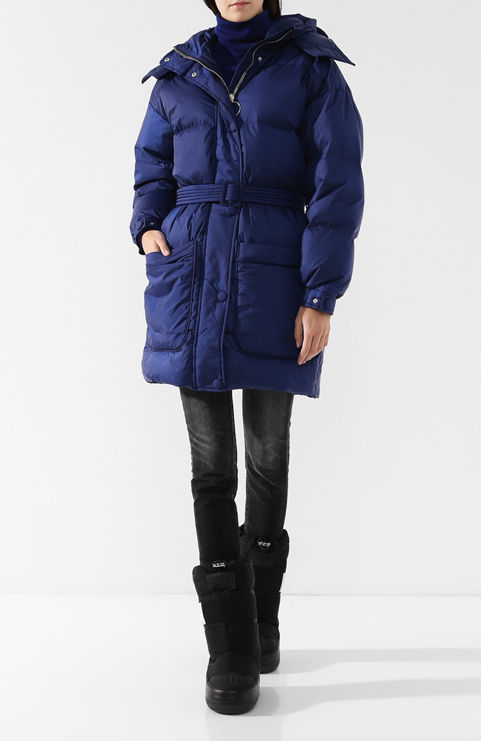 Однотонный стеганый пуховик с поясом и капюшоном IENKI IENKI, арт. KILLER J, фото 2