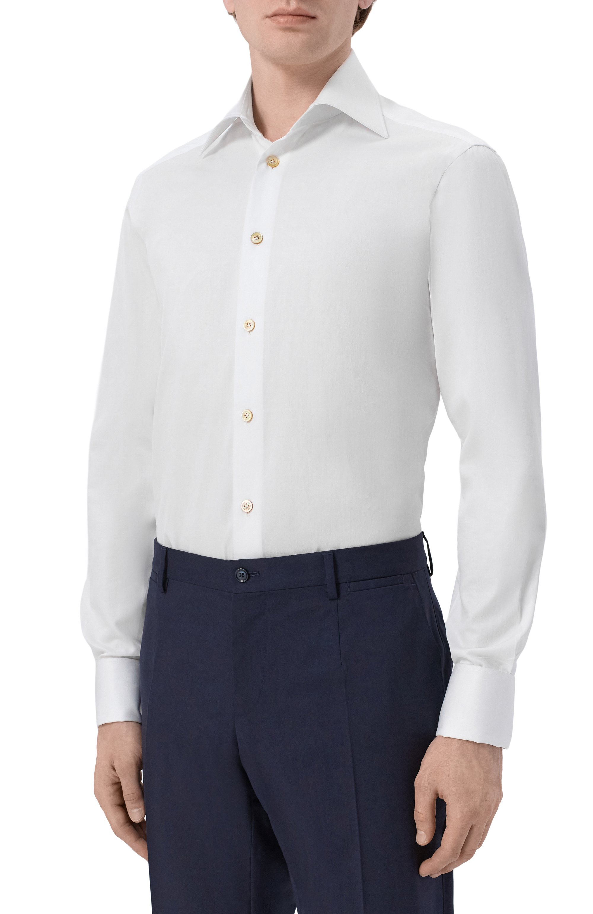 Хлопковая сорочка KITON белого цвета по цене 86500 руб., арт. UCCH09608, фото 3 Хлопковая сорочка KITON, арт. UCCH09608, фото 3