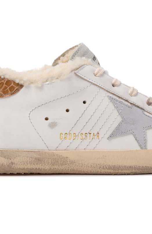 Кожаные кеды Super-Star Golden Goose Deluxe Brand GWF00101.F005174 Белый  GWF00101.F005174 Фото 7