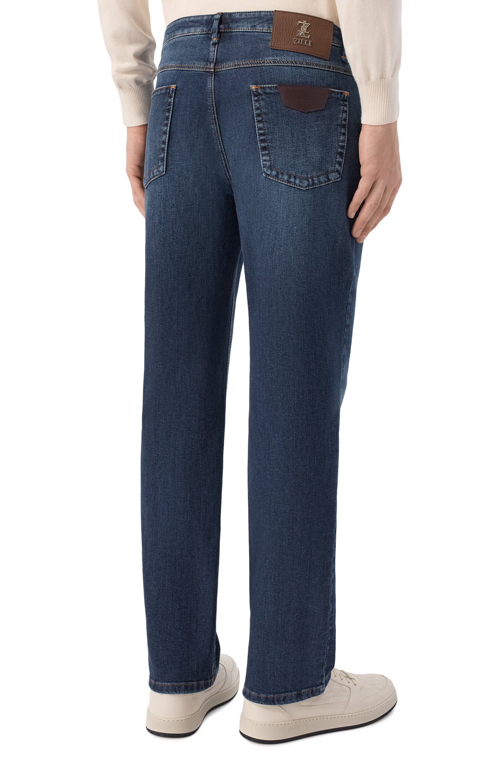Джинсы slim fit ZILLI синего цвета по цене 180000 руб., арт. J5T002M0441VZL003, фото 4 Джинсы slim fit ZILLI, арт. J5T002M0441VZL003, фото 4