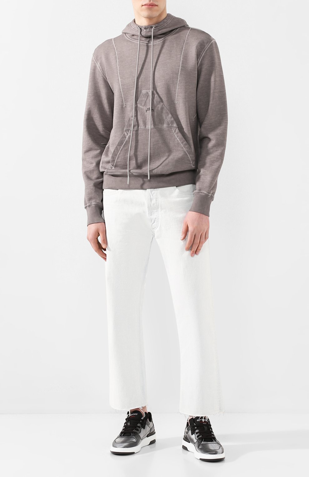 Мужской серый хлопковое худи diesel red tag x a-cold-wall* DIESEL