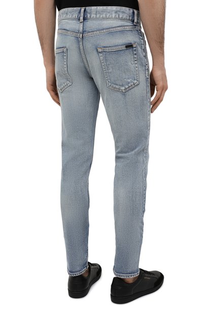 Джинсы SAINT LAURENT голубого цвета по цене 99500 руб., арт. 527389/YJ507, фото 4 Джинсы SAINT LAURENT, арт. 527389/YJ507, фото 4