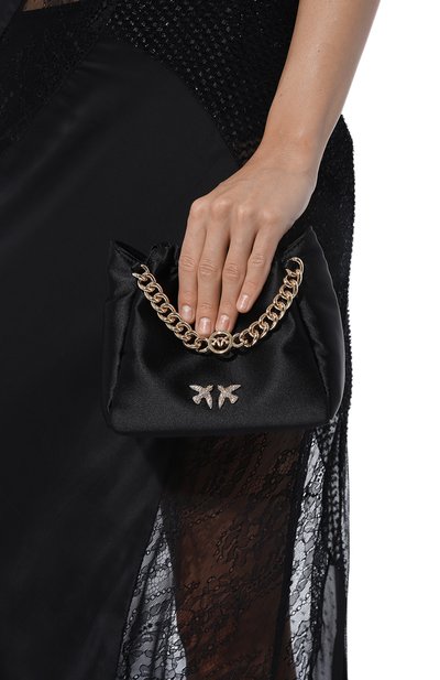 Сумка atalanta PINKO черного цвета по цене 24400 руб., арт. 103534/A1WB, фото 2 Сумка atalanta PINKO, арт. 103534/A1WB, фото 2