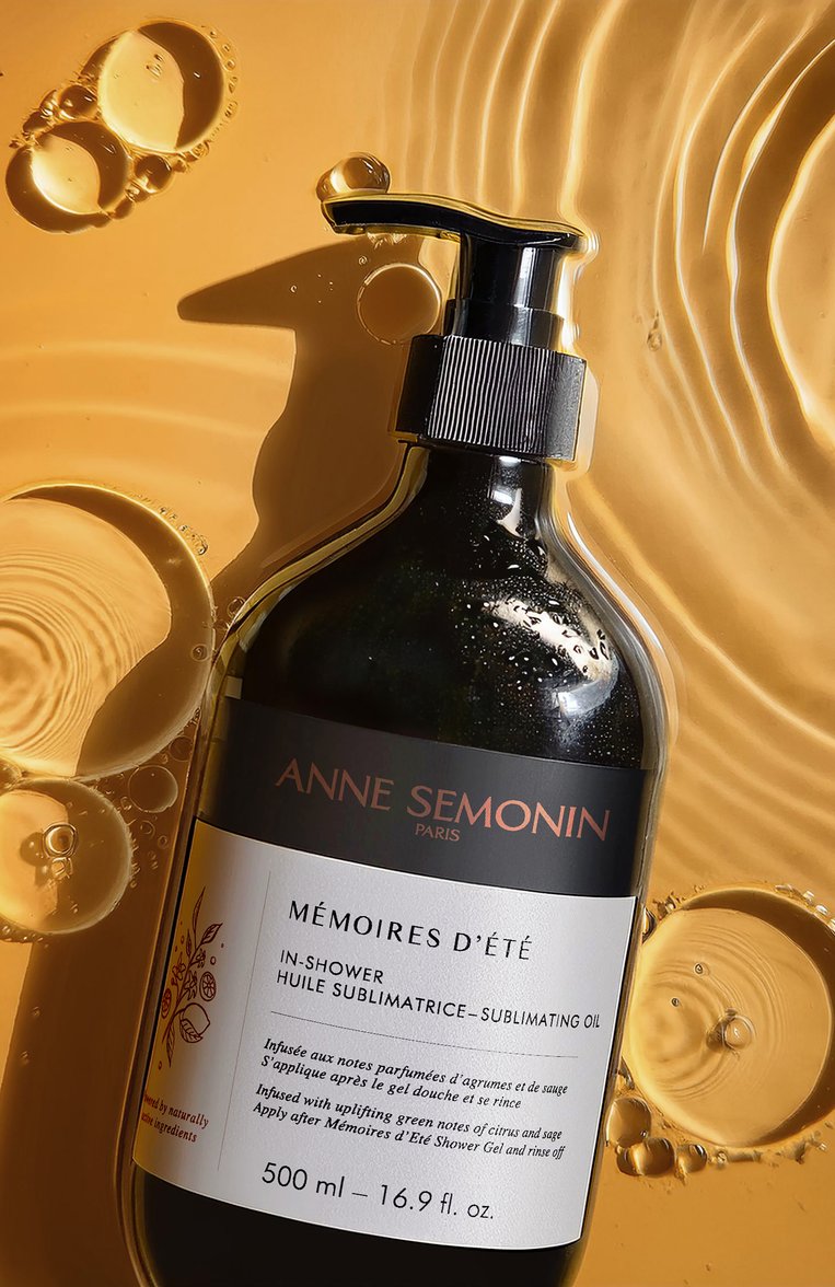 Питательное масло для душа "летние воспоминания" (500ml) ANNE SEMONIN бесцветного цвета, арт. 3700084611914 | Фото 4 (Назначение: Для тела; Нос: Не проставлено; Тип продукта: Масла; Обьем косметики: 500ml; Региональные ограничения белый список (Axapta Mercury): Не проставлено)