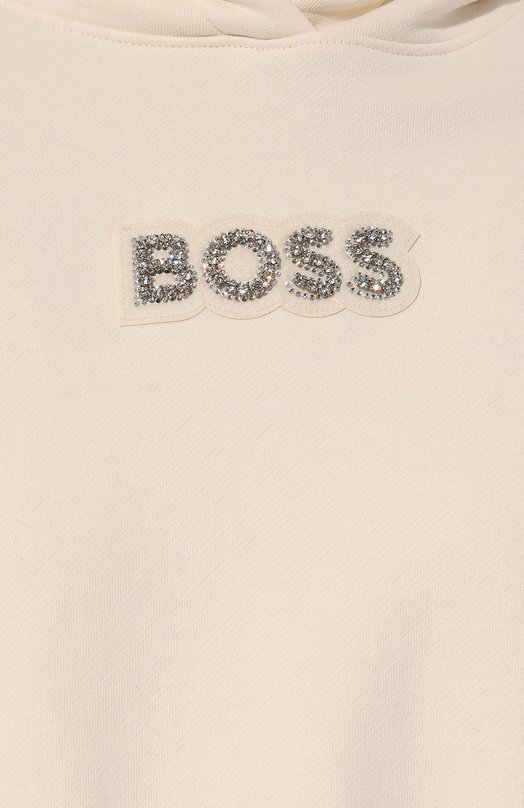Хлопковое худи BOSS Orange 50528690 Кремовый  50528690 Фото 5