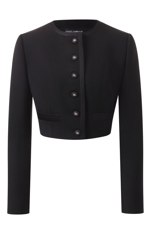 Жакет из шерсти и шелка Dolce & Gabbana F27CPT/FUBGE Чёрный F27CPT/FUBGE