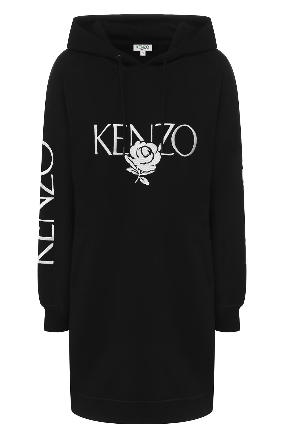 Хлопковое платье KENZO черного цвета по цене 29950 руб., арт. 2R0700952, фото 1 Хлопковое платье KENZO, арт. 2R0700952, фото 1