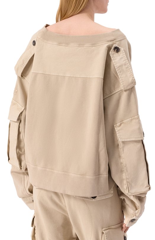 Хлопковый свитшот Dsquared2 S75GU0585/S25030 Бежевый  S75GU0585/S25030 Фото 4