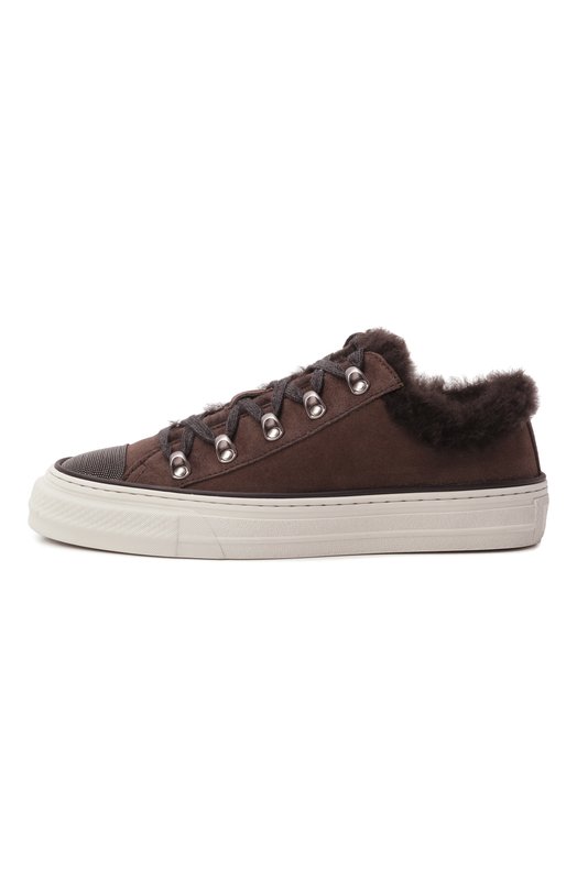 Замшевые кеды Brunello Cucinelli MZSFG3131 Коричневый  MZSFG3131 Фото 4