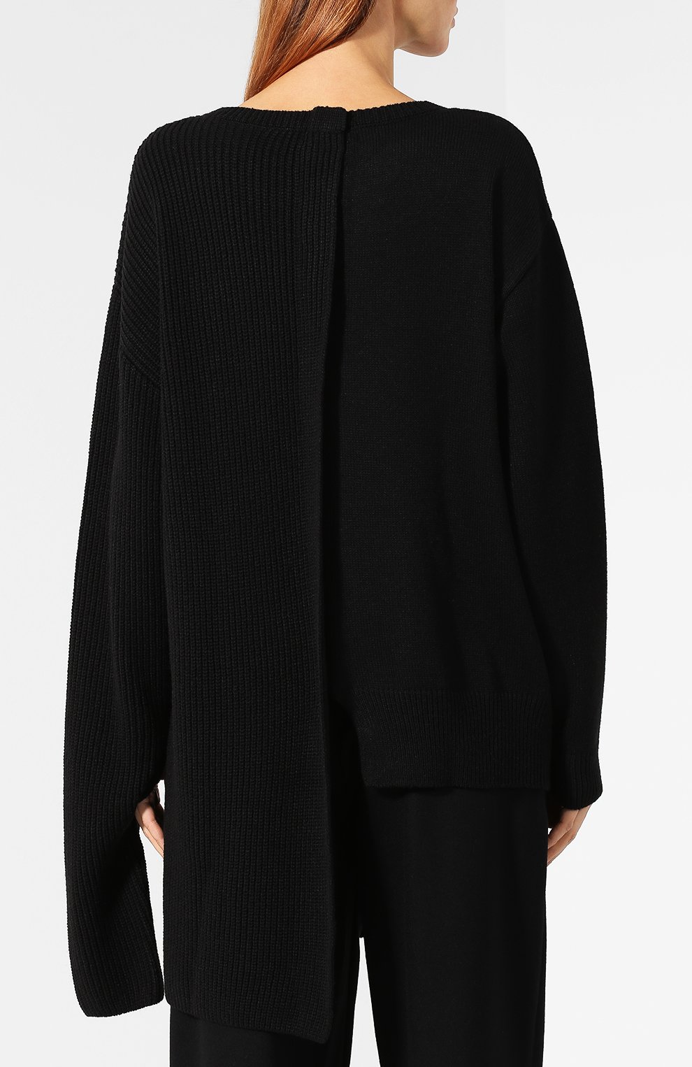 Свитер YOHJI YAMAMOTO черного цвета по цене 47150 руб., арт. YJ-K86-547, фото 4 Свитер YOHJI YAMAMOTO, арт. YJ-K86-547, фото 4
