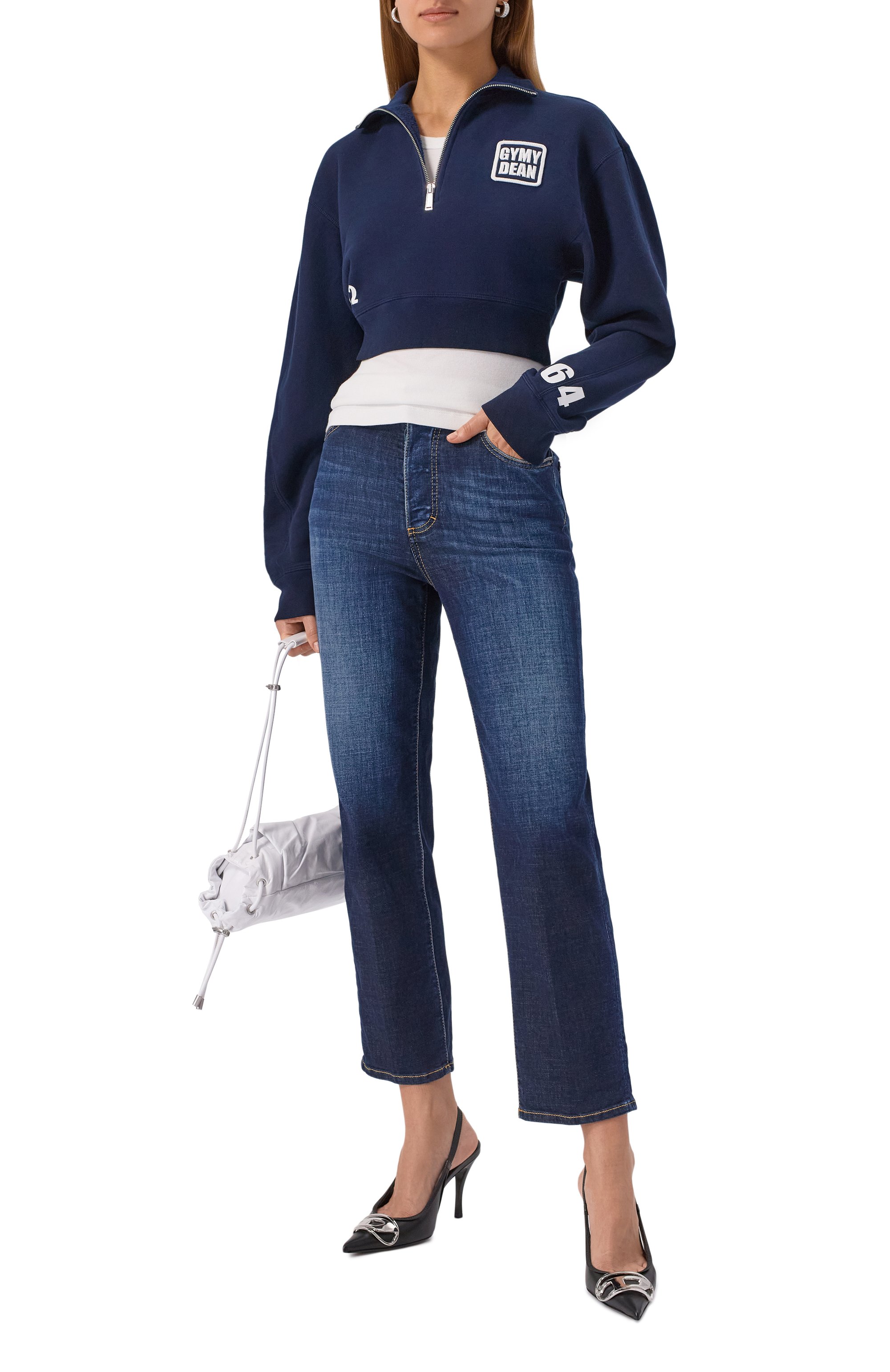 Хлопковый свитшот DSQUARED2 темно-синего цвета по цене 57600 руб., арт. S75GU0604/S25030, фото 2 Хлопковый свитшот DSQUARED2, арт. S75GU0604/S25030, фото 2