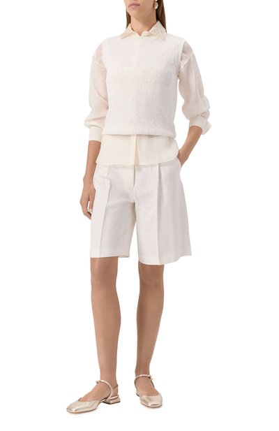 Хлопковый топ GRAN SASSO белого цвета по цене 33550 руб., арт. 13210/32401, фото 2 Хлопковый топ GRAN SASSO, арт. 13210/32401, фото 2