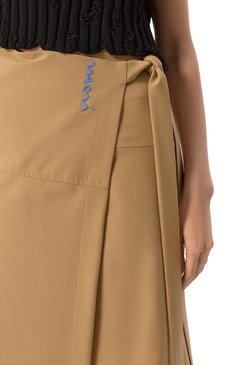 Женская юбка MARNI бежевого цвета, арт. G0MA0698S0/UTP771 | Фото 5 (Длина Ж (юбки, платья, шорты): До колена; Драгоценные камни: Проставлено; Материал сплава: Проставлено; Материал внешний: Шерсть, Синтетический материал; Стили: Кэжуэл)