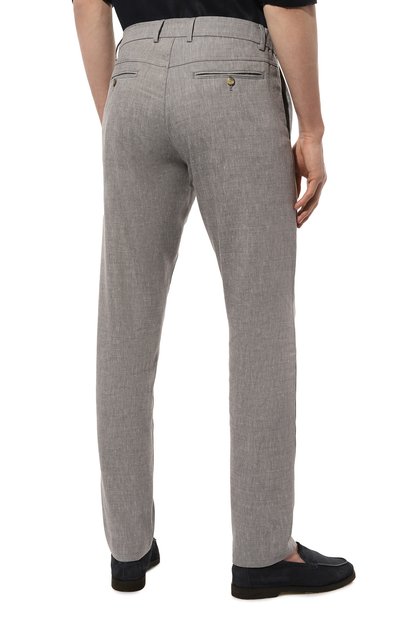 Брюки изо льна и шерсти CANALI светло-серого цвета по цене 63900 руб., арт. U1659/AE02571, фото 4 Брюки изо льна и шерсти CANALI, арт. U1659/AE02571, фото 4