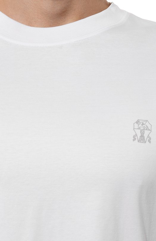 Хлопковая футболка Brunello Cucinelli M0B138440 Белый  M0B138440 Фото 5