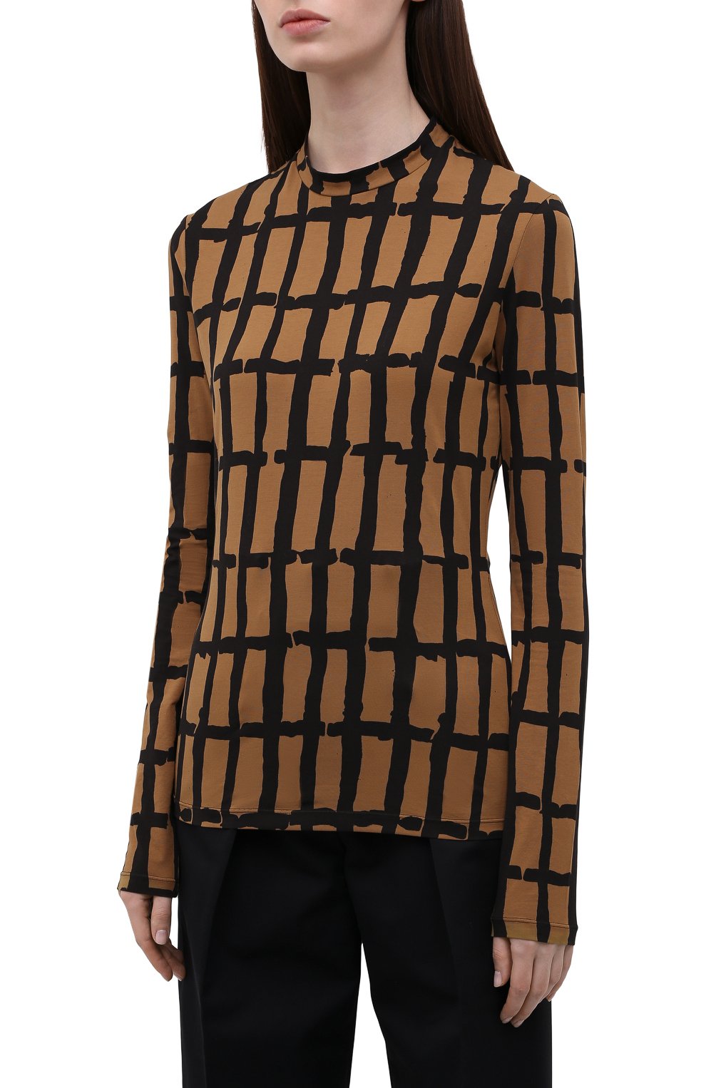 Хлопковый лонгслив PROENZA SCHOULER WHITE LABEL, арт. WL2134277-JC150-GRID, фото 3