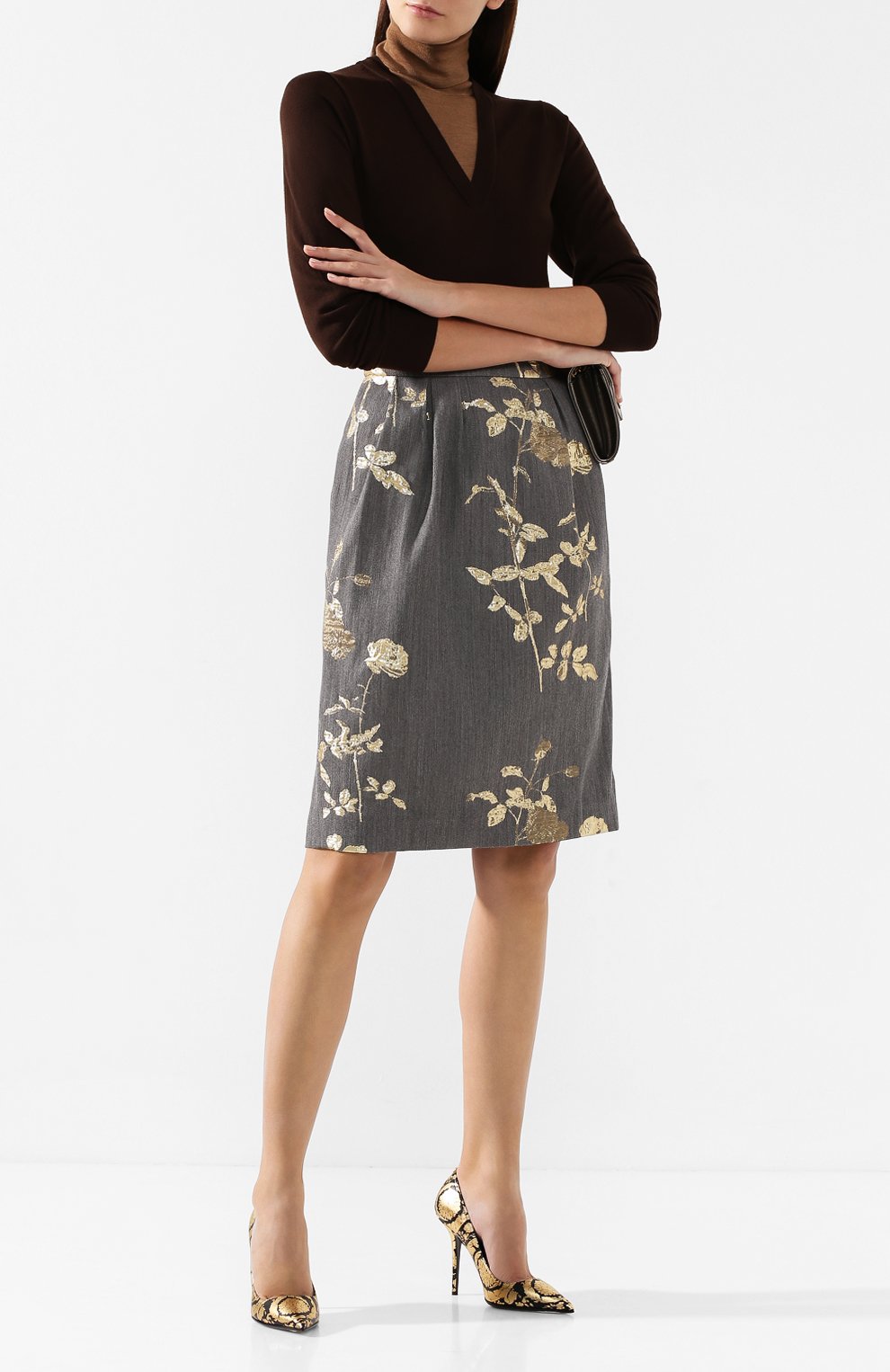 Юбка DRIES VAN NOTEN серого цвета по цене 72650 руб., арт. 192-10821-8362, фото 2 Юбка DRIES VAN NOTEN, арт. 192-10821-8362, фото 2